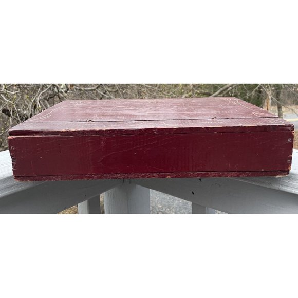 Antique - Vintage Wooden Letter Lap Desk Box Hand Painted Primitive Edwardian - Picture 6 of 16